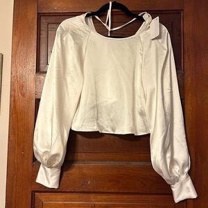 Silk blouse, cropped - from H&M.